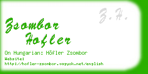 zsombor hofler business card